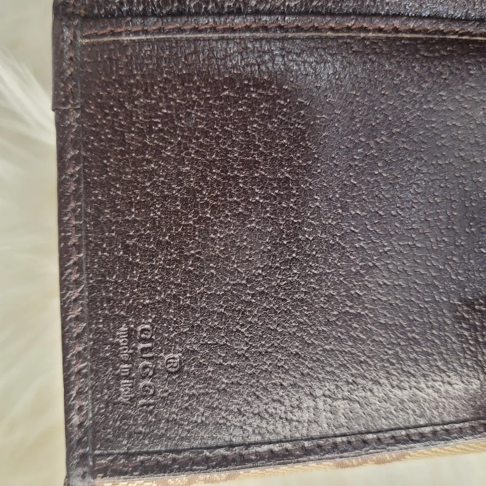 🤎🔹️Gucci 🔹️GG canvas logo plate long wallet beige brown leather - Picture 11 of 11